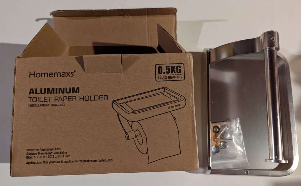 Toilet Paper Holder with Cellphone Shelf