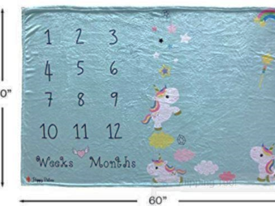 Unicorn Milestone Baby Blanket