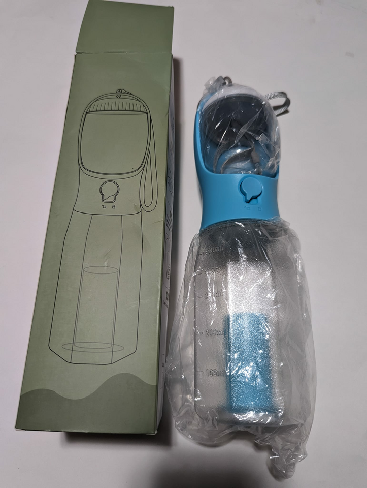 Pet Water/Treat Bottle with poop bag storage