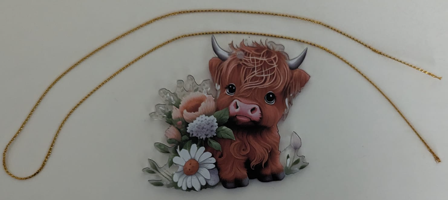 Super Cute!! Highland Cow's Decorations (Rear View Mirror Decorations)