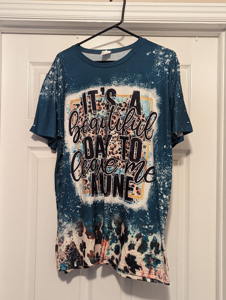 Letter & Leopard Print T-Shirt