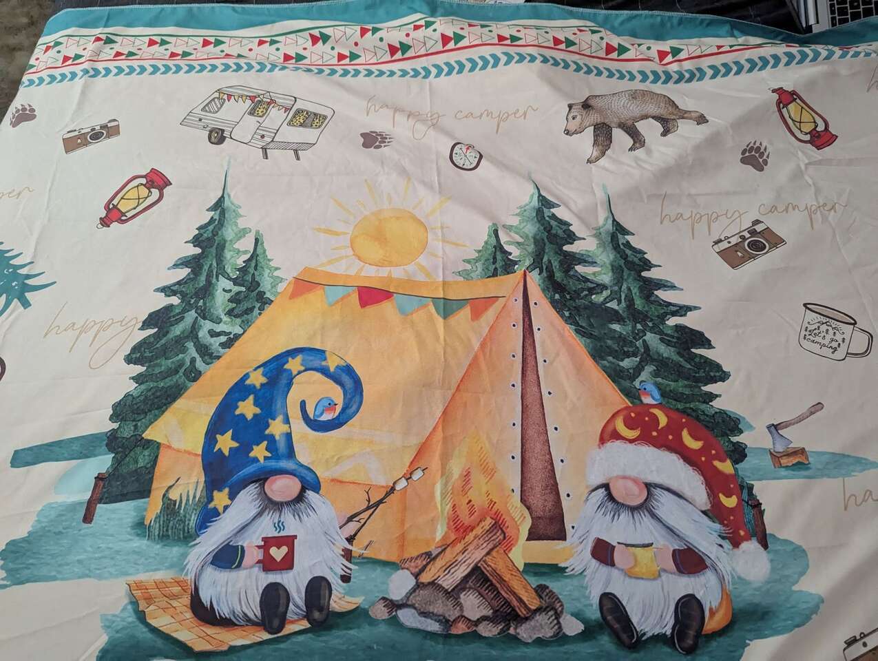 Gnome Camping Table Cloth
