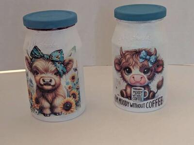 Decorative Highland Cow Jars