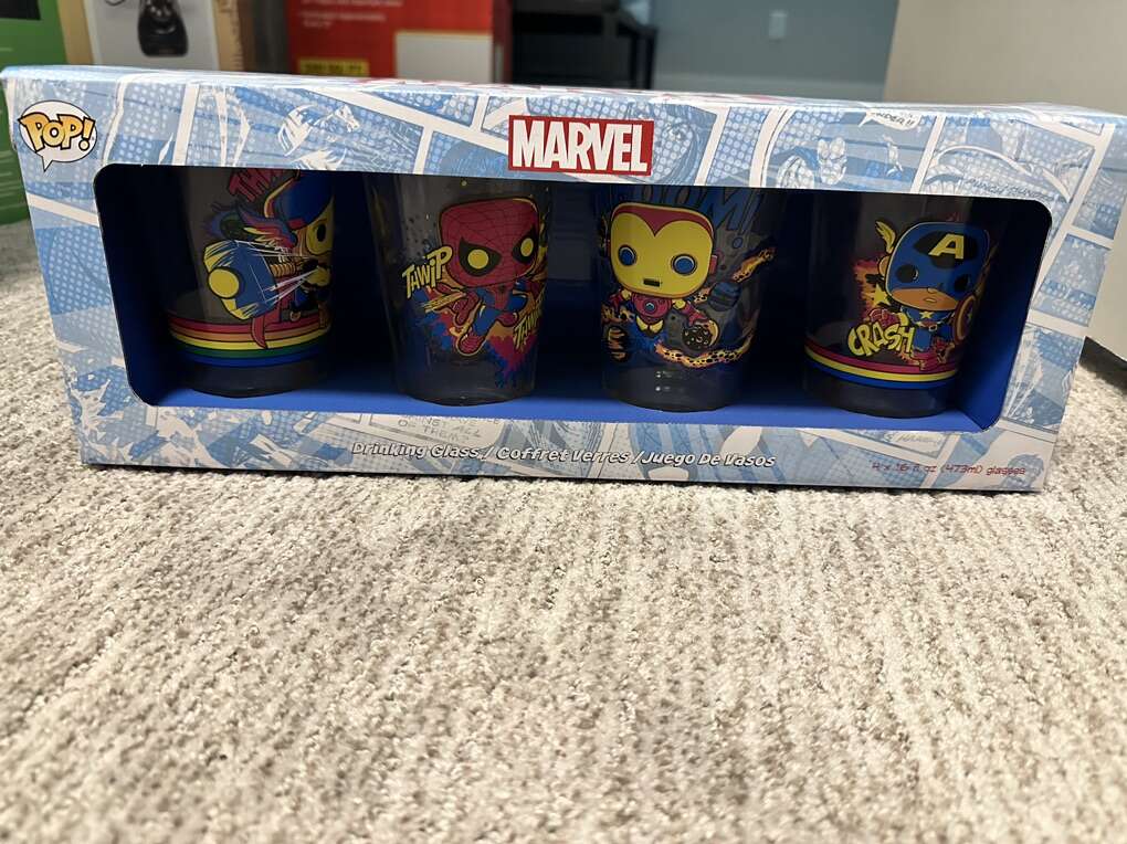 Funk Pop Marvel Black Light 16oz Drinking Glasses