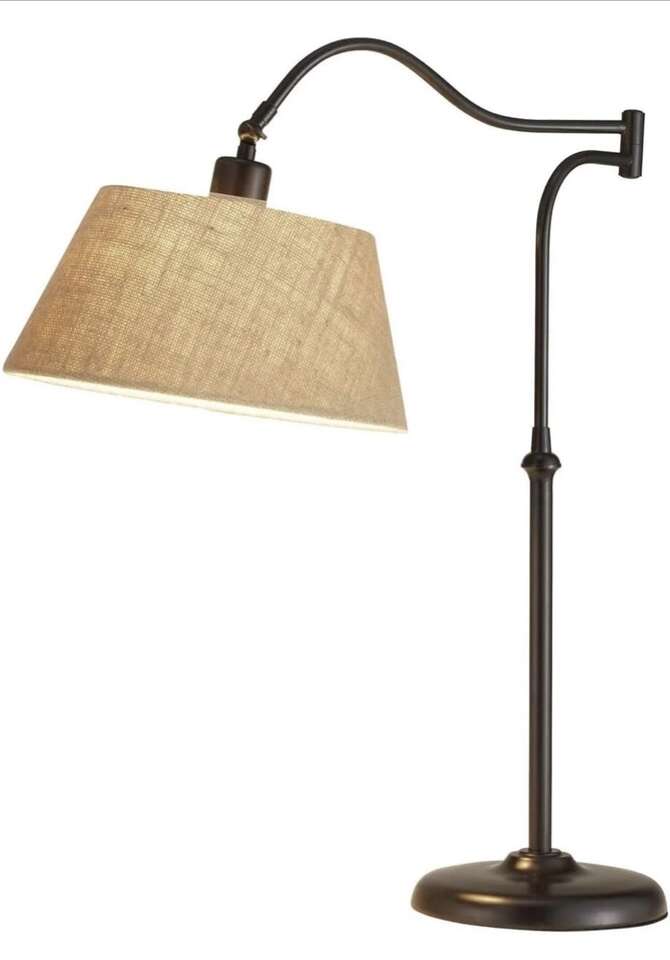 New Modern Rodeo Bronze Table Lamp w/ Burlap!