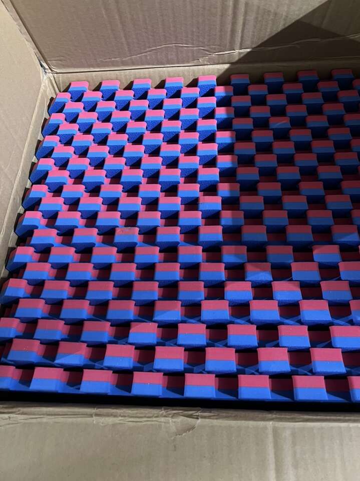 New 80' Square Feet 1 MMA Blue / Red Floor Mat