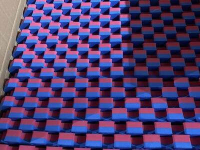 New 80' Square Feet 1 MMA Blue / Red Floor Mat