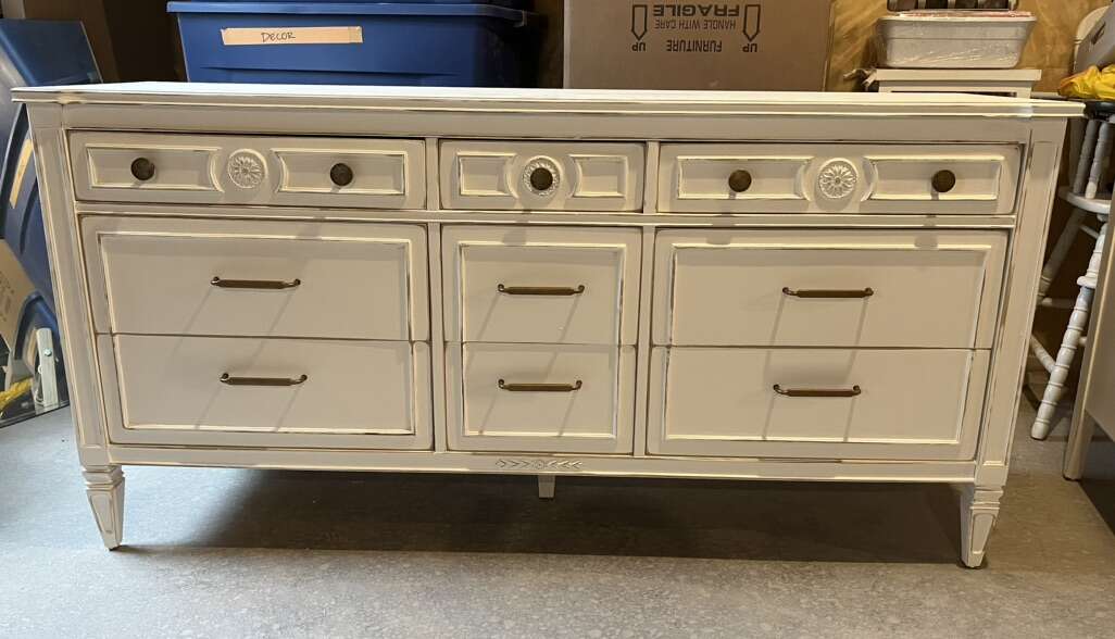 Vintage Antique Dresser Set Refinished Furniture