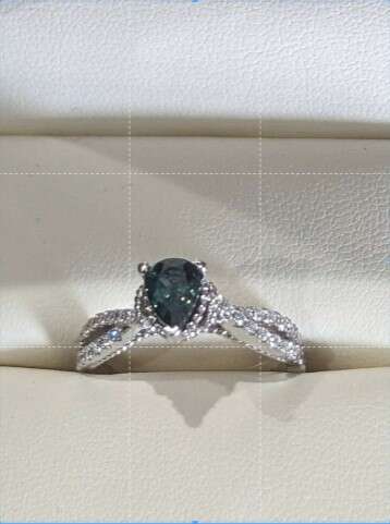 14K White Gold Ring with Montana Blue Sapphire