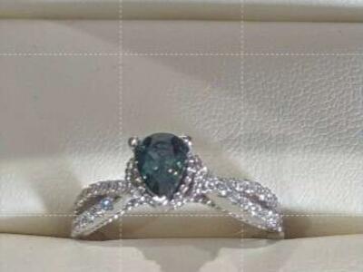 14K White Gold Ring with Montana Blue Sapphire