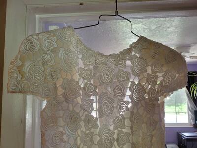 Vintage Silk & Lace Wedding dress NEW size 10 with Train & garment bag