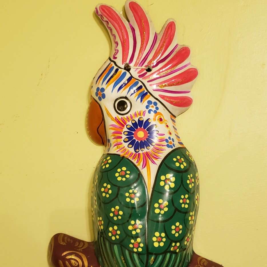 Hanging Ceramic Parrots