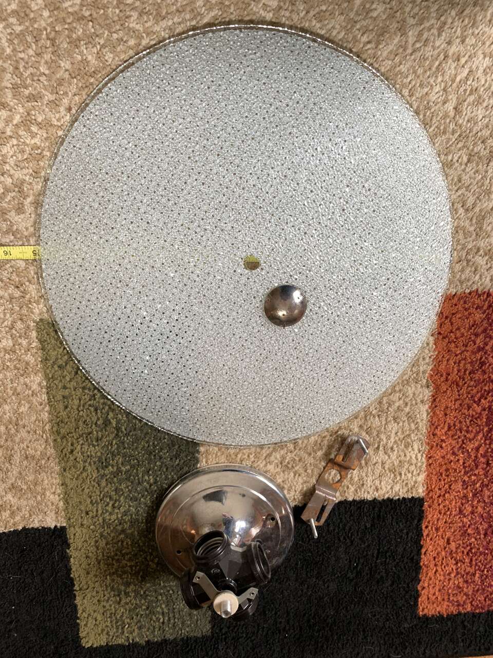 MCM Mid Century Round Ceiling Lampshade w/ hardware