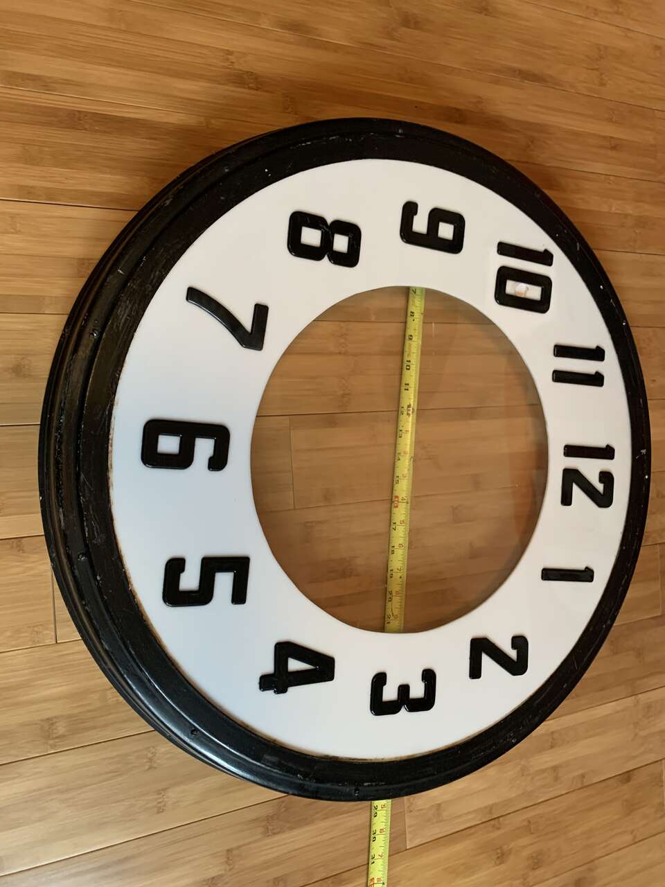 1940s Vintage Glo Dial Neon Clock Face w/ Large Bezel