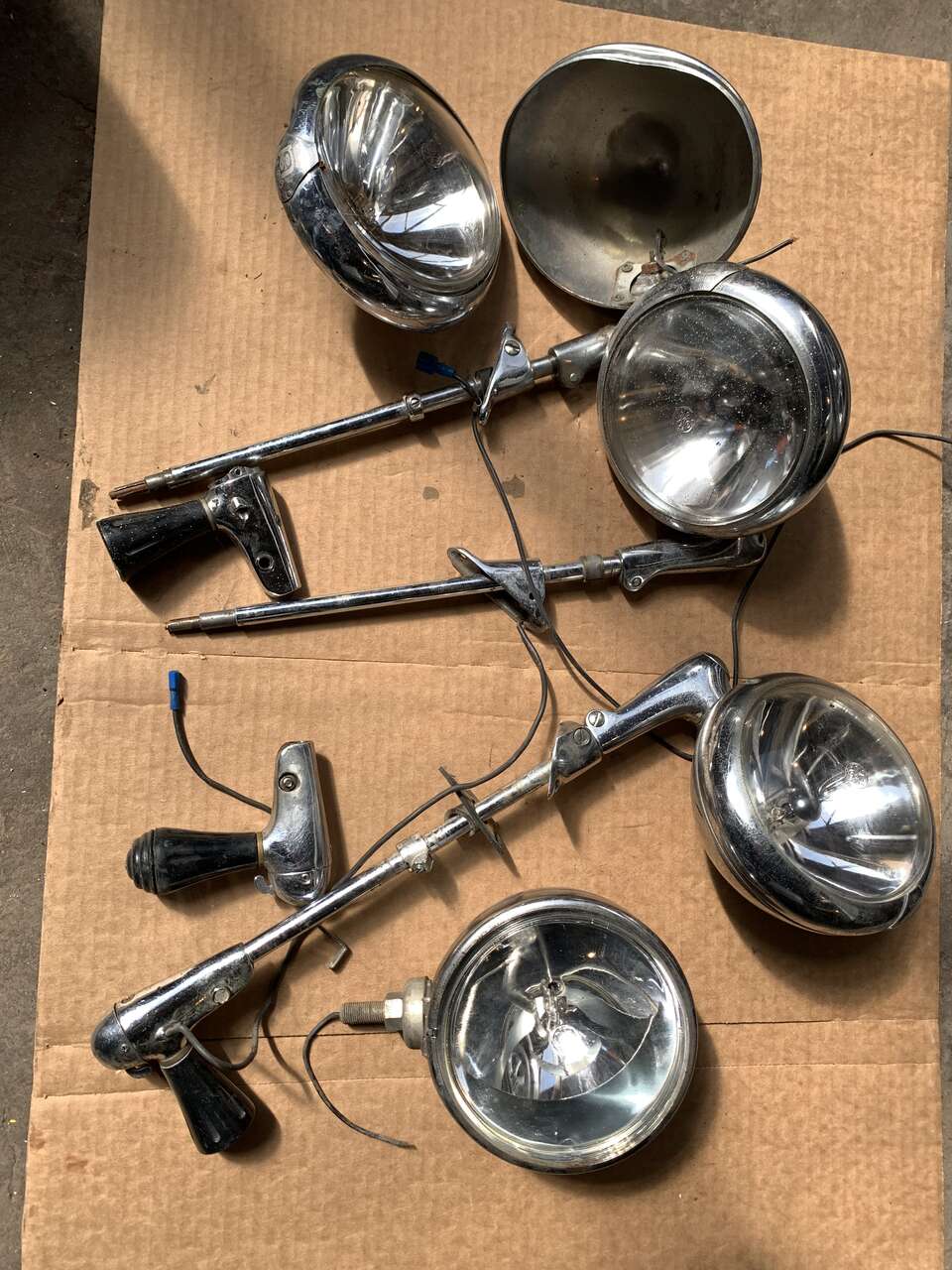 4 Police Fire Unity Vehicle Spot Lights Dietz One $$$ Ratrod Vintage