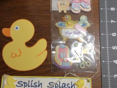 Baby bath scrapbook embellishments