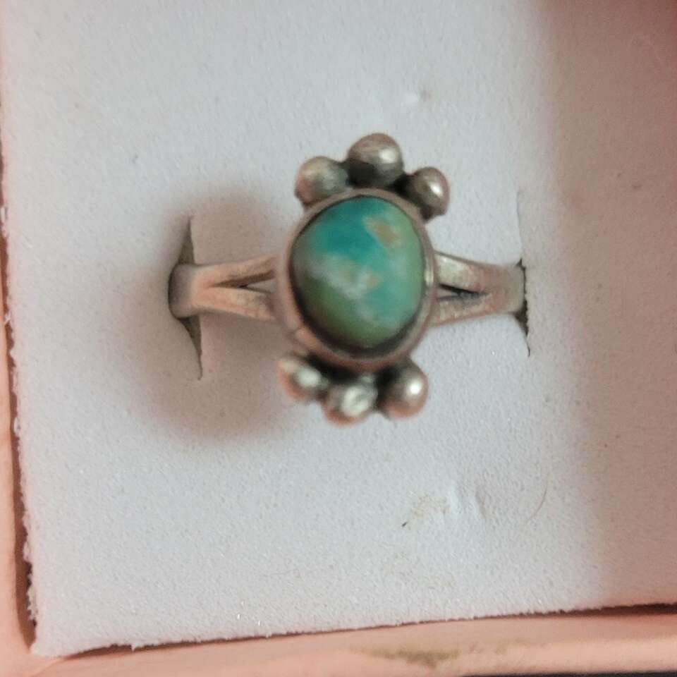 Handmade old turquoise ring