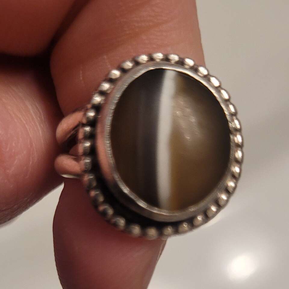 Agate stone silver