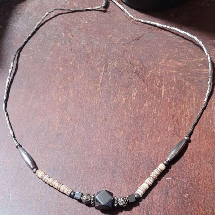 Shell and hemitite handmade necklace