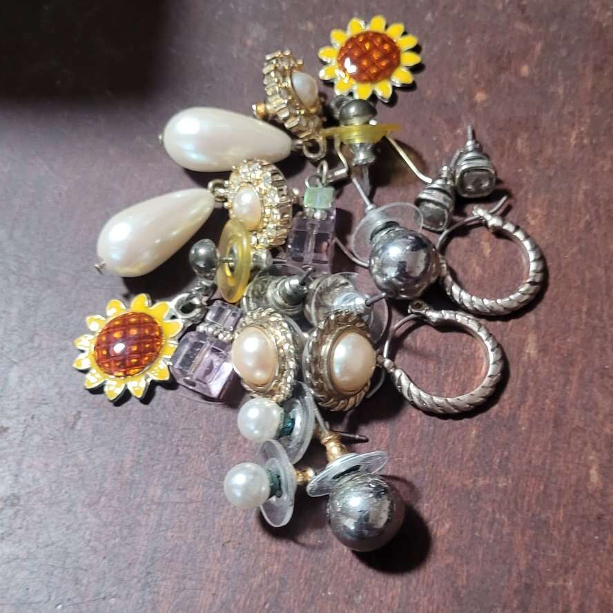 9 pairs earrings in a baggie picture of all in add