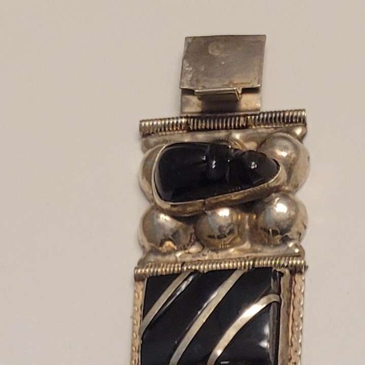 vintage handmade Mexican silver bracelet