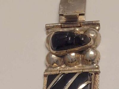 vintage handmade Mexican silver bracelet