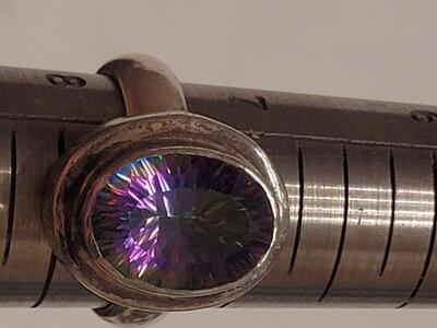Handmade Mysticfire and Silver ring