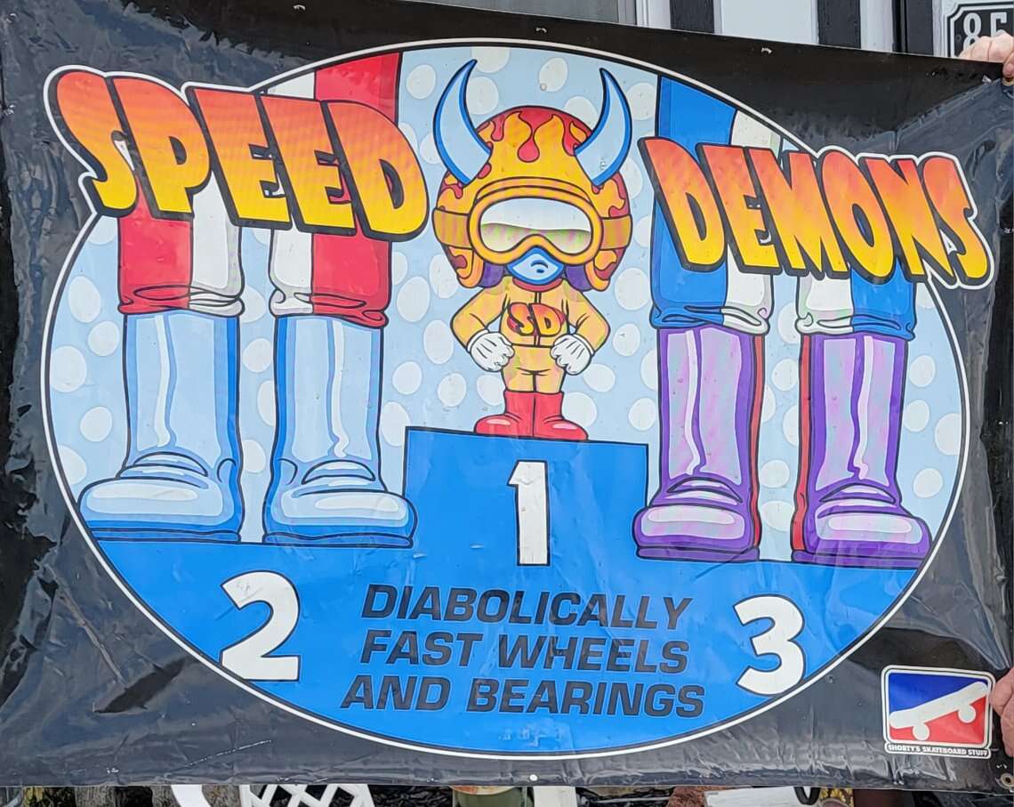 Speed demon bearing banner