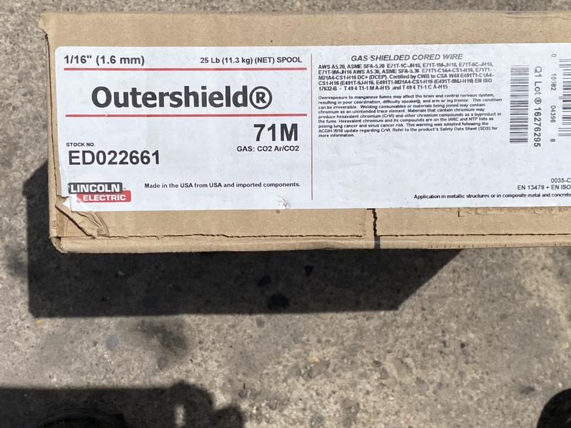 Lincoln outer shield welding wire.