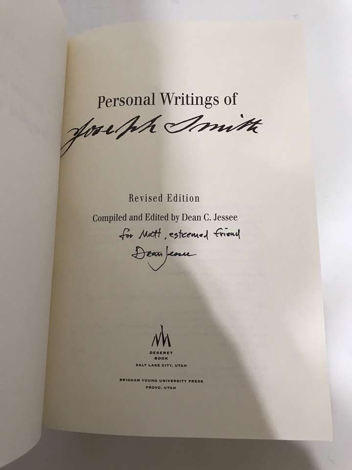 Signed Personal Writings Of Joseph Smith