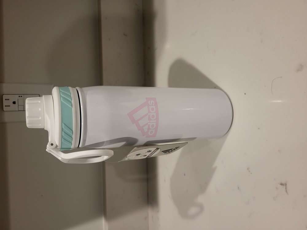 Adidas blue and pink and white cup