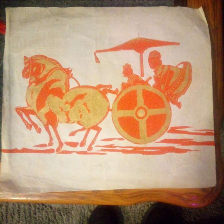 Chinese Red Chariot Frieze Scroll