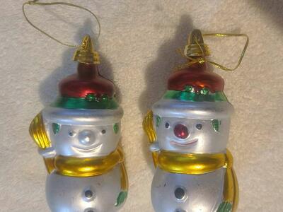 Plastic Snowmen Ornaments Set