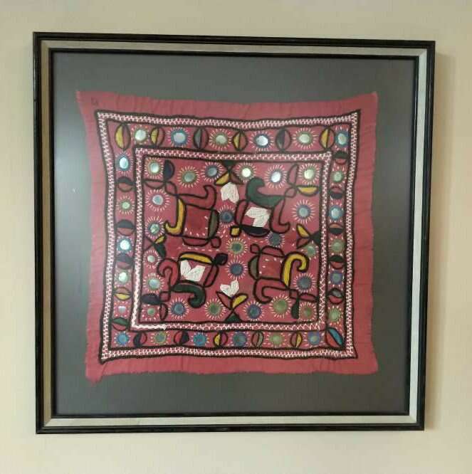 Framed Asian Hmong Handmade Cloth Art