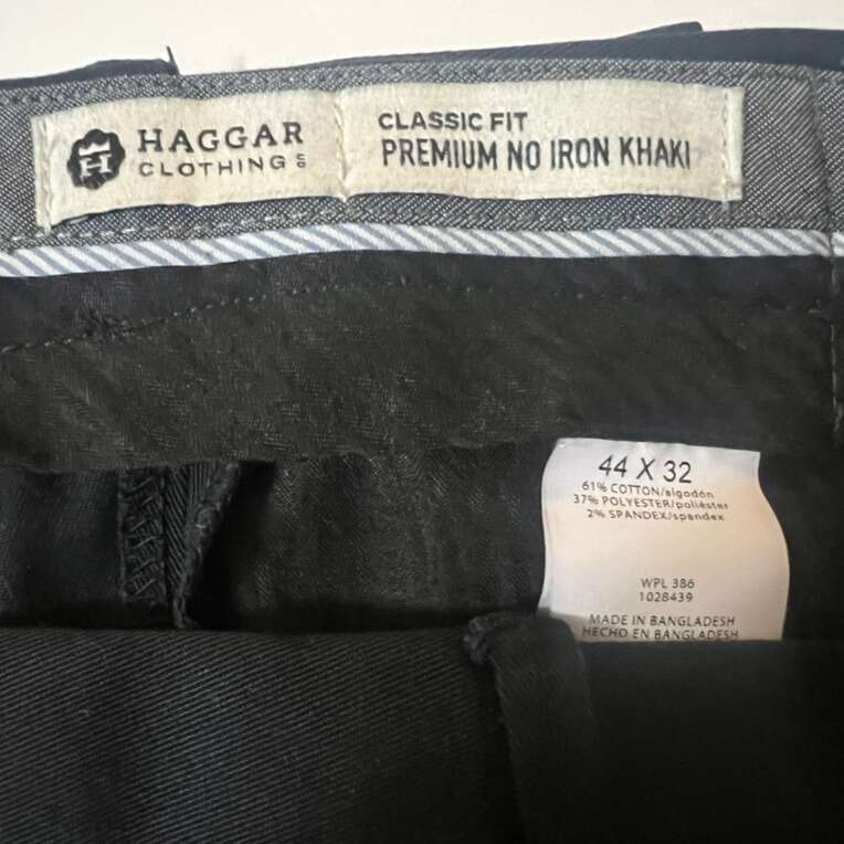 Haggar Black Mens Slacks/khakis Pants 44x32