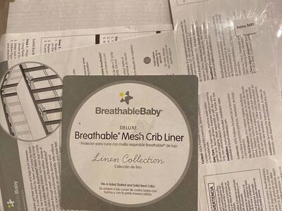 Breathable Baby Deluxe Mesh Crib Liner - Linen