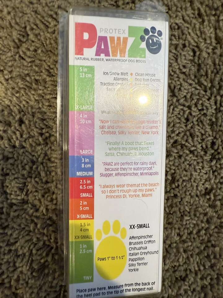 Pawz XX Small Rubber Waterproof Dog Boots