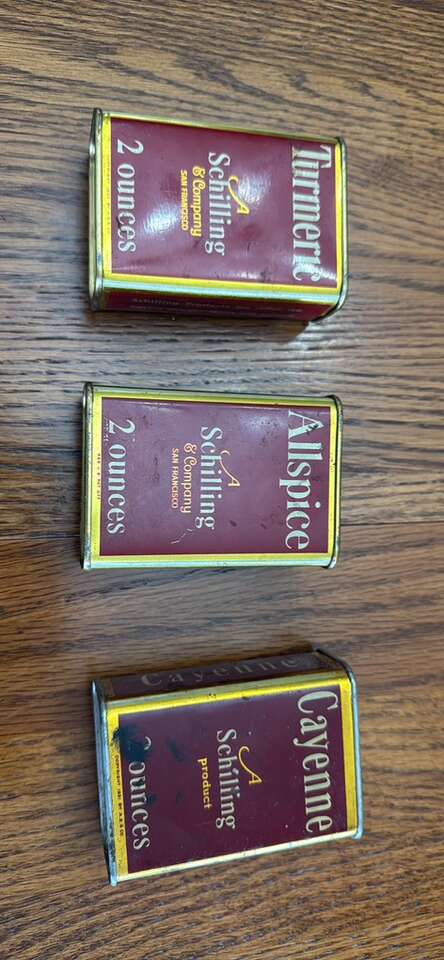 Antique Schilling Spice Tins
