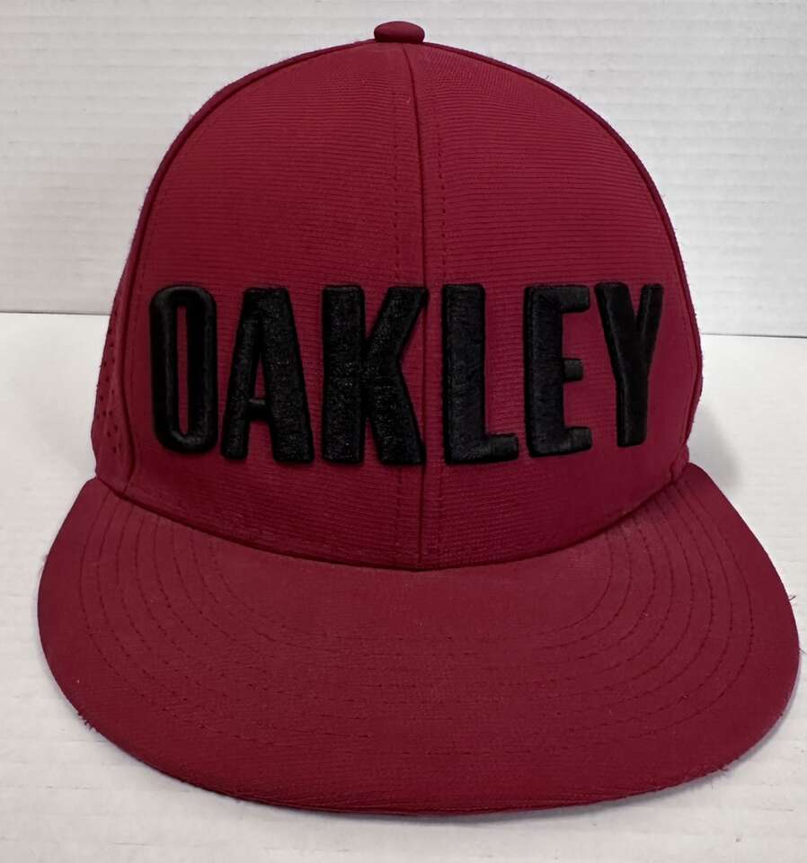 Red Oakley Bold Lettering Mesh Snapback