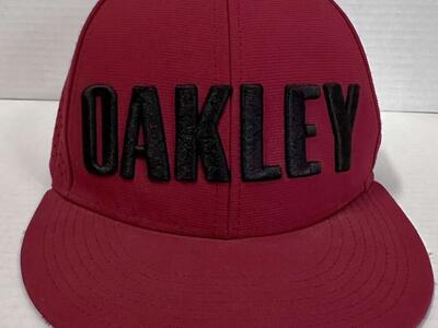 Red Oakley Bold Lettering Mesh Snapback