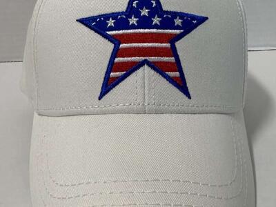 White American Flag Patriotic Star Adjustable Hat