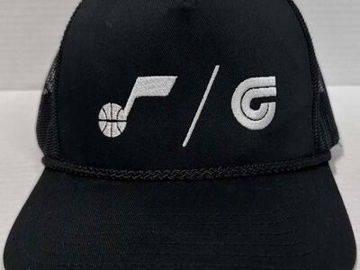 Black Utah Jazz Rope Trucker Hat
