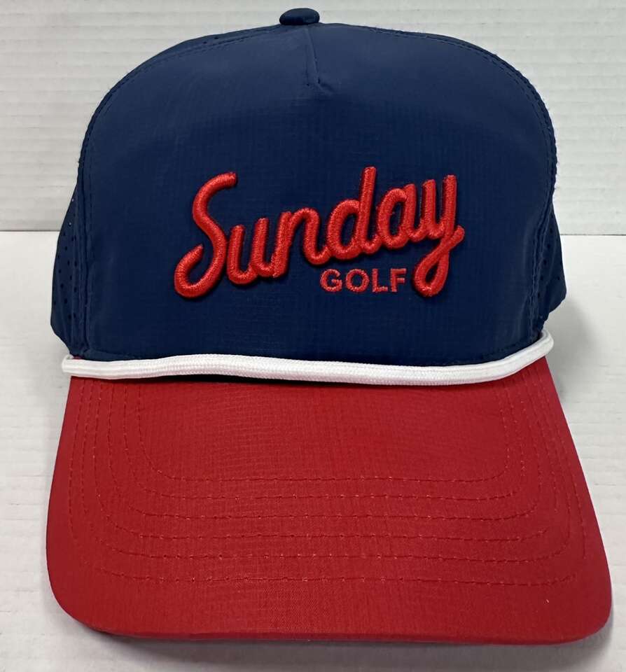 Red & Blue Adjustable Sunday Golf Hat