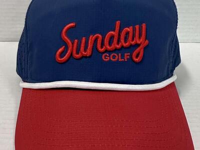 Red & Blue Adjustable Sunday Golf Hat