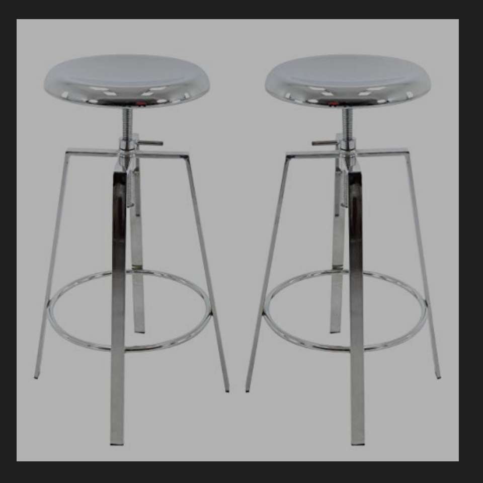 SET OF TWO (CHROME) STOOLS