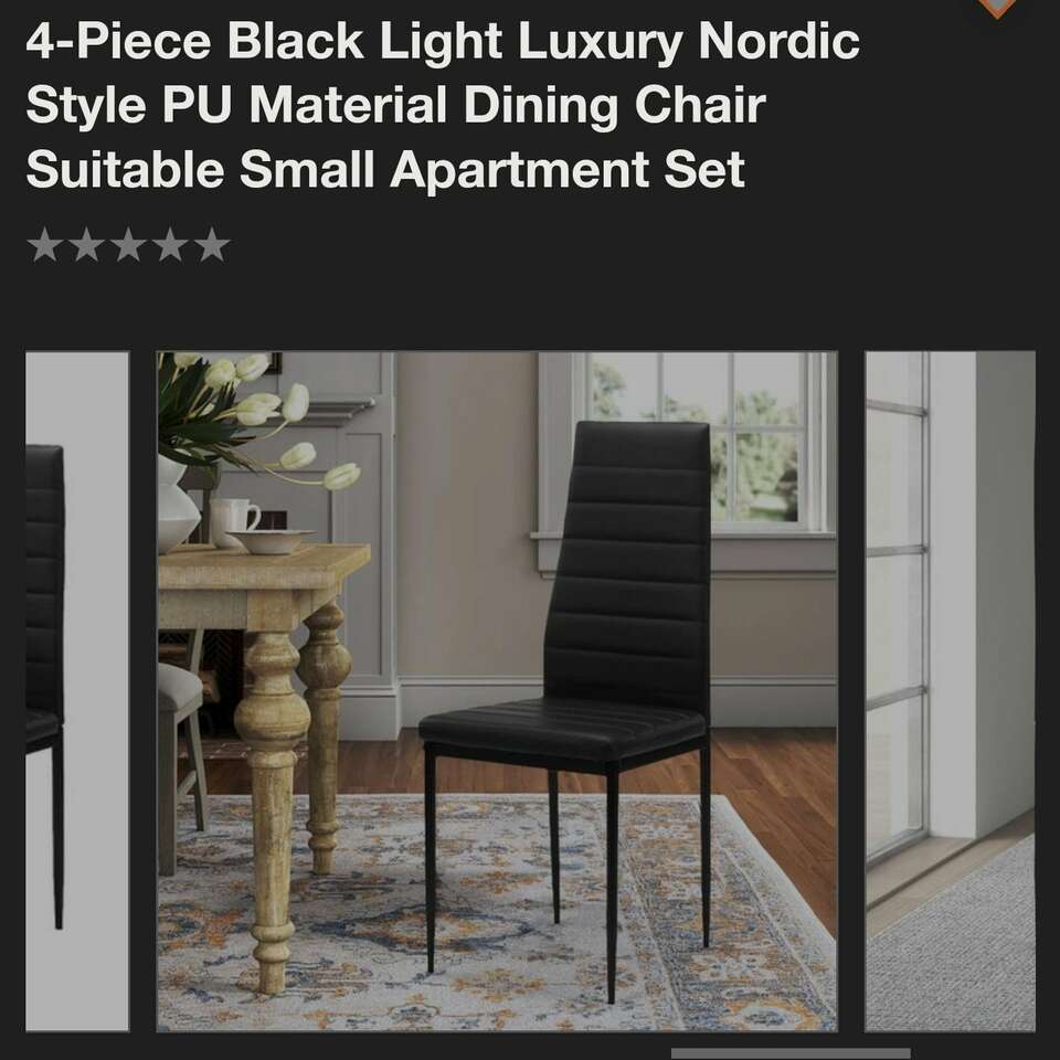 4 PIECE DINING CHAIRS (BLACK)
