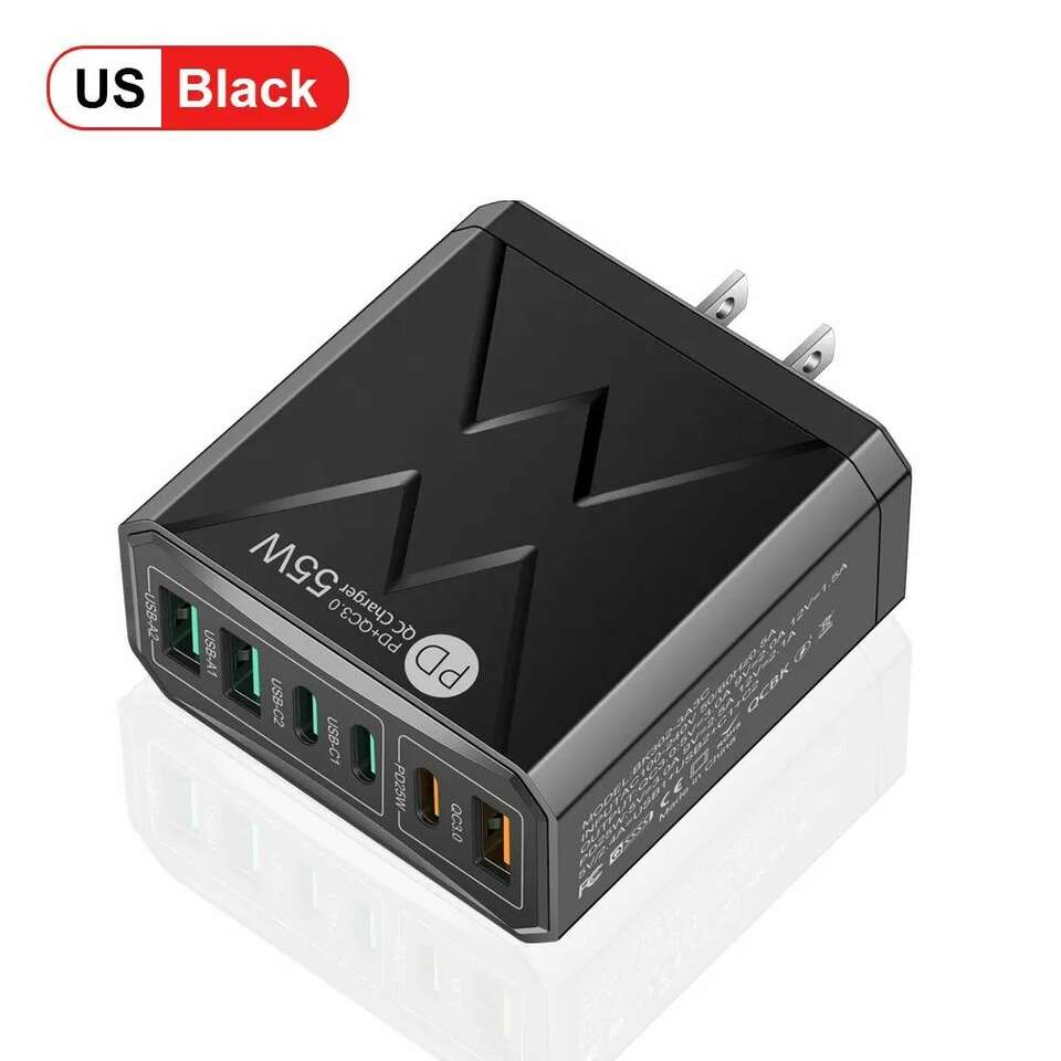 Brand New 6-in-1 USB Wall Fast Charger For iPhone or Android Phones