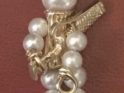 Cartier Gold Pearl LuckY Men Pendant Charm