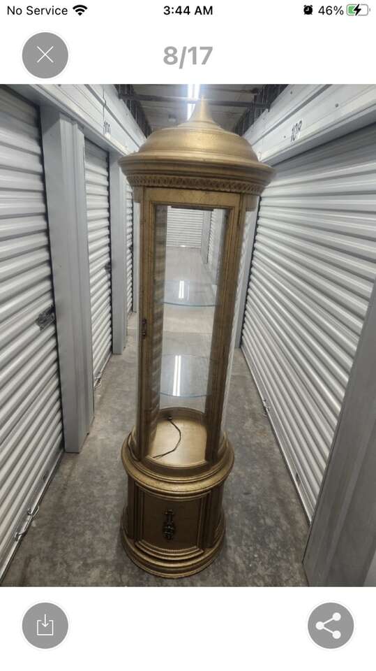 Antique High Quality Wood Gold Leaf Hutch Rare