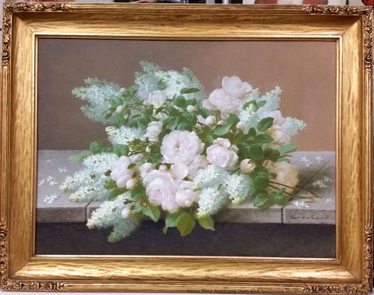 Antique Floral Raoul M Longpre French Painting